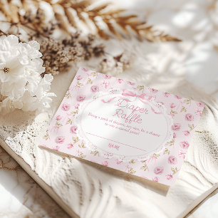 Carte D'accompagnement Boule rose Floral Roses Baby shower Vintage Bouvet