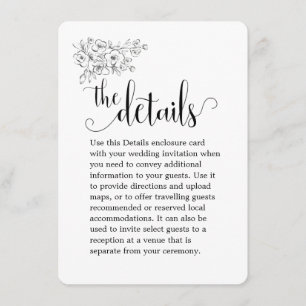 Carte D'accompagnement Bouquet blanc Nous faisons de la calligraphie Déta