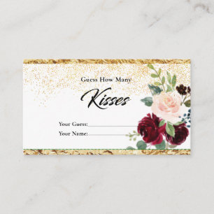 Carte D'accompagnement Bouquet botanique Combien de baisers nuptiale Encl