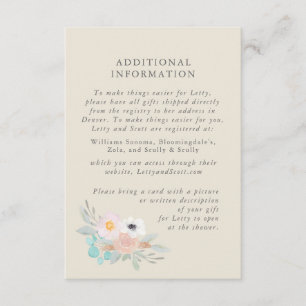 Carte D'accompagnement Bouquet d'aquarelle, fiche d'information sur la Fê