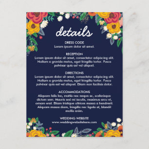 Carte D'accompagnement Bouquet de bouquet Golden Yellow Navy Blue Boho Dé