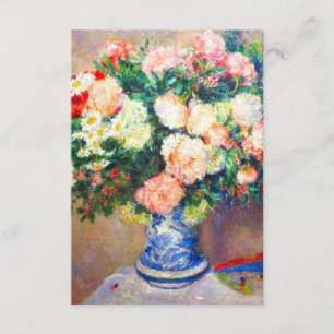 Carte D'accompagnement Bouquet de chrysanthèmes et un fan japonais