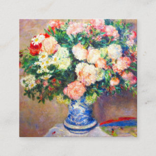 Carte D'accompagnement Bouquet de chrysanthèmes et un fan japonais