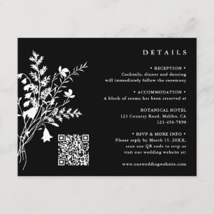 Carte D'accompagnement Bouquet de fleurs sauvages blanches Détails de mar