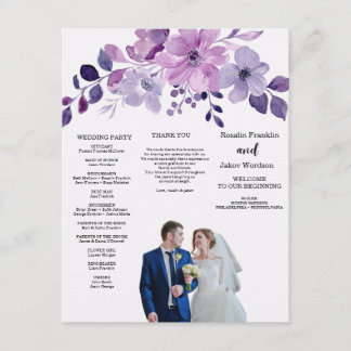Carte D'accompagnement Bouquet de fleurs violettes à l'aquarelle