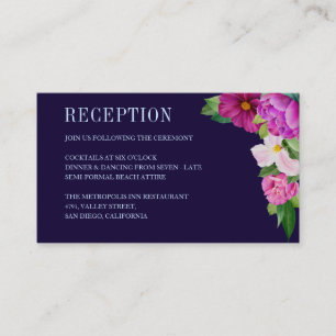 Carte D'accompagnement Bouquet de fleurs violettes Réception de mariage b