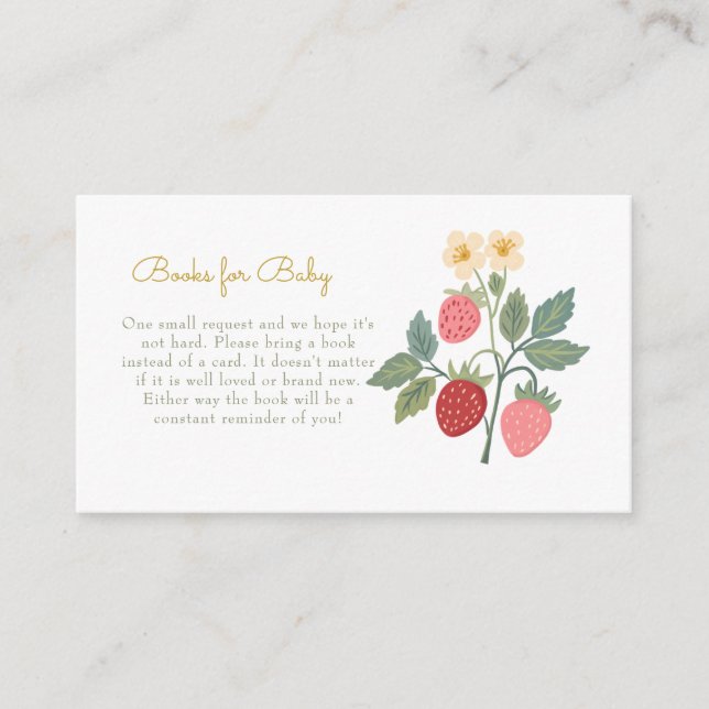 Carte D'accompagnement Bouquet de fraises sucrées Livres pour bébé (Devant)