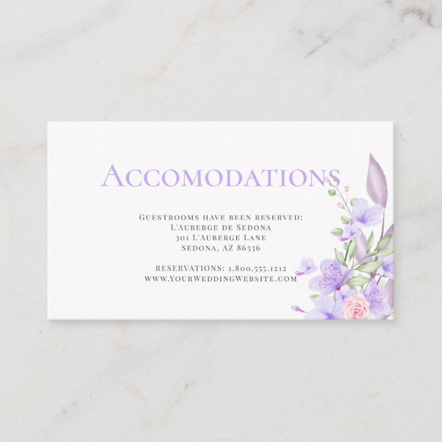 Carte D'accompagnement Bouquet de printemps flou rose et lavande (Devant)