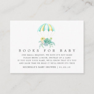 Carte D'accompagnement Bouquet floral Baby shower parachute demande de ré