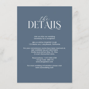 Carte D'accompagnement Bouquet floral bleu marine et rose vif Détails