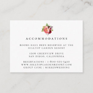 Carte D'accompagnement Bouquet floral coloré Mariage Logements