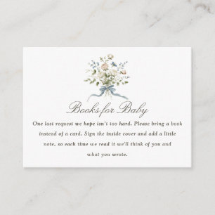 Carte D'accompagnement Bouquet Floral Ruban Cottage Livres pour Bébé