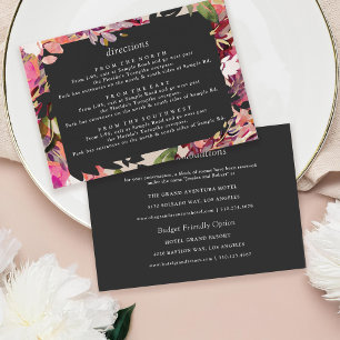 Carte D'accompagnement Bouquet romantique Hot Pink Black Gold Mariage