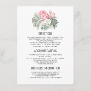 Carte D'accompagnement Bouquet Succulent Détails du Mariage - Information