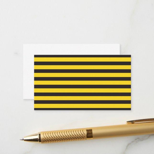 Carte D'accompagnement Bourdon Noir Jaune Rayures Horizontales Bourdon (Devant/Arrière en situation)