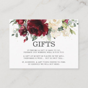 Carte D'accompagnement Bourgogne blanc ivoire Floral Mariage qui désire b