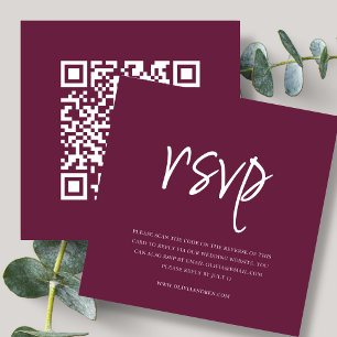 Carte D'accompagnement Bourgogne Code QR Réponse au mariage