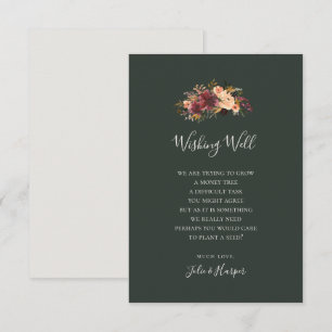 Carte D'accompagnement Bourgogne Orange Mariage vert Floral