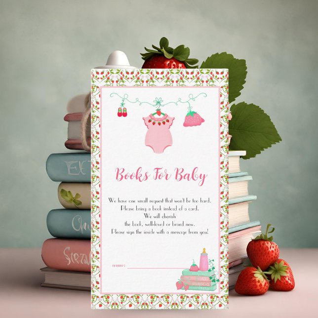 Carte D'accompagnement Bouteille De Fraise Avec Baby shower Motif (Cherish the sweetness, a token of gratitude for joining our celebration!)