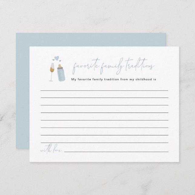 Carte D'accompagnement Bouteilles ANDI Blue Poppin Traditions familiales  (Devant / Derrière)