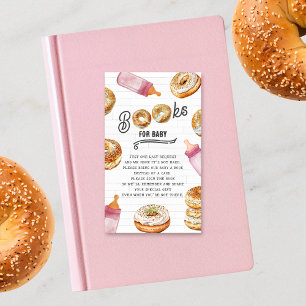 Carte D'accompagnement Bouteilles & Bagels Baby shower rose Demande
