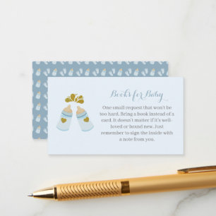 Carte D'accompagnement Bouteilles bleu Poppin Boy Baby shower