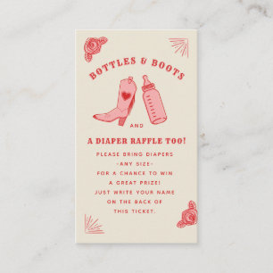 Carte D'accompagnement Bouteilles & Boots Baby shower Déchets Raffle Tick