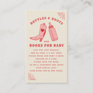 Carte D'accompagnement Bouteilles & Bottes Baby shower de la fille Demand