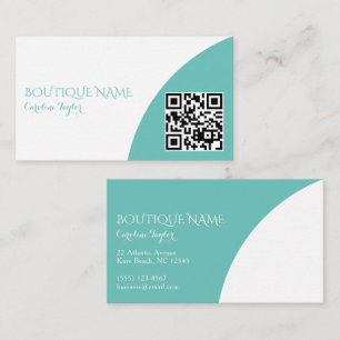 Carte D'accompagnement Boutique simple en bloc de couleur Turquoise avec