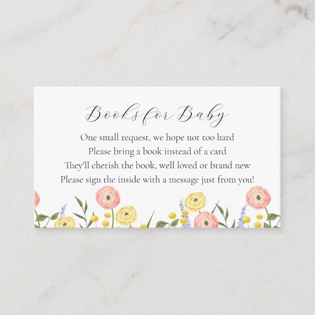 Carte D'accompagnement Boutiques florales d'aquarelle romantique pour béb (Devant)