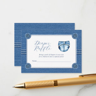 Carte D'accompagnement Boutons en jean bleu tombola Baby boy shower