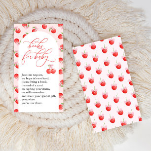 Carte D'accompagnement Bow Cherry on Top Baby Girl Douche Livres pour béb