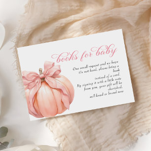Carte D'accompagnement Bow Citrouille Baby shower Livres Pour Bébé