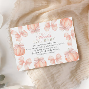 Carte D'accompagnement Bow Citrouille Baby shower Livres Pour Bébé