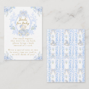 Carte D'accompagnement Bow Floral Teddy Bear Toile Boile Baby shower Livr