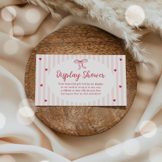 Carte D'accompagnement Bow Hearts Valentine Baby Shower Display Shower