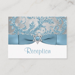 Carte D'accompagnement Bow IMPRIMÉ - Hiver Wonderland Bat mitzvah Inserti