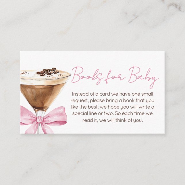 Carte D'accompagnement Bow rose Espresso Martini Livres pour bébé (Devant)