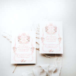Carte D'accompagnement Bow rose Floral Sweet Baby Girl Douche Livres