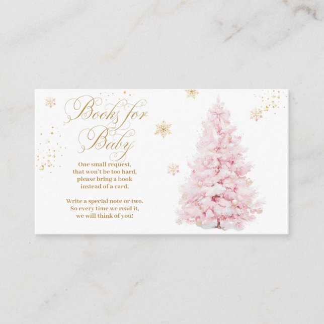 Carte D'accompagnement Bow rose froid à l'extérieur des livres de Baby sh (Devant)