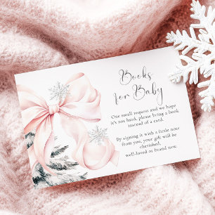 Carte D'accompagnement Bow rose froid à l'extérieur du Baby shower Livres