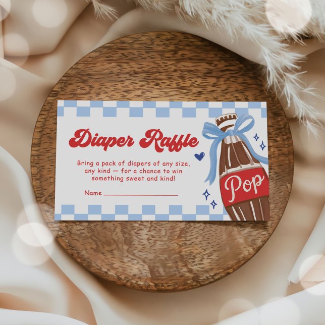 Carte D'accompagnement Bow She's Ready to Pop Baby Shower Diaper Raffle (Créateur téléchargé)