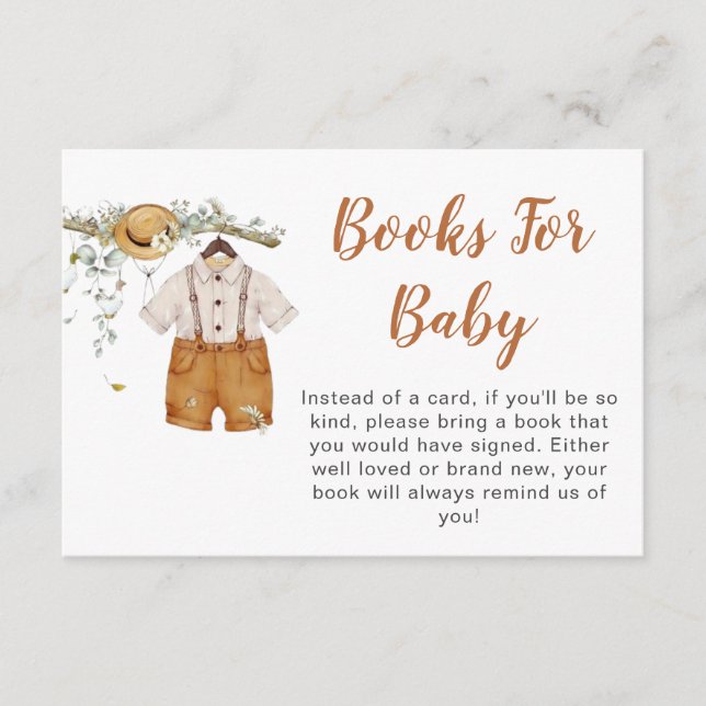 Carte D'accompagnement Boy Boho Football Books Pour Baby Baby shower (Devant)