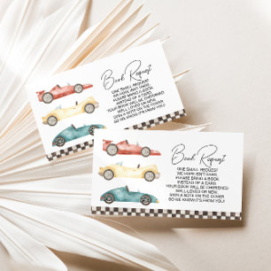 Carte D'accompagnement Boy Retro Race Car Baby shower Demande de réservat
