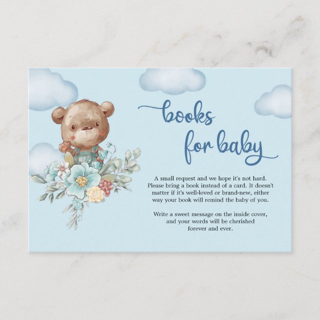 Carte D'accompagnement Boy Teddy ours montgolfière demande de réservation (Devant)