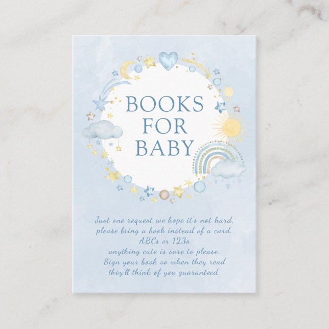Carte D'accompagnement Boy Watercolor Rainbow Books for Baby (Devant)