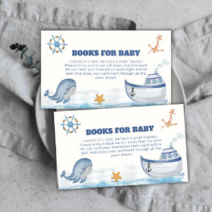 Carte D'accompagnement Boy Whale Sailboat Livres Pour Baby shower