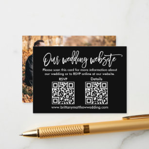 Carte D'accompagnement Bracelet Mariage de script QR RSVP Détails Photo N
