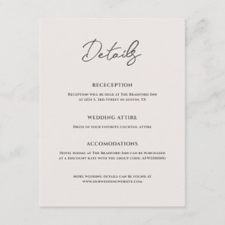 Carte D'accompagnement Bradford Mariage moderne