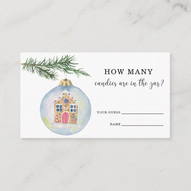 Carte D'accompagnement Branche d'hiver avec jouet - devinez combien de bo (Devant)